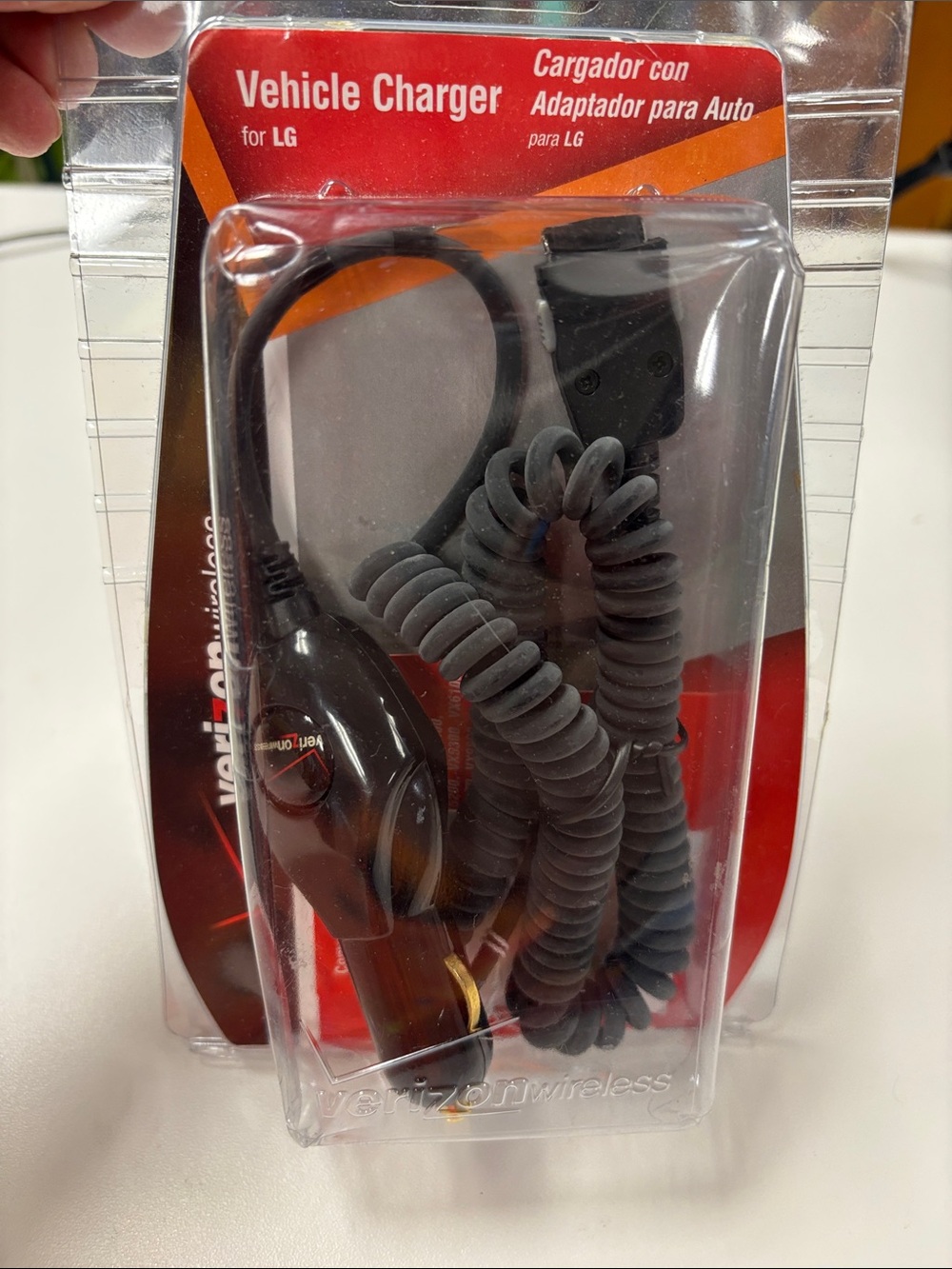 LG Black Coiled Vehicle Charger with Cigarette Adapter